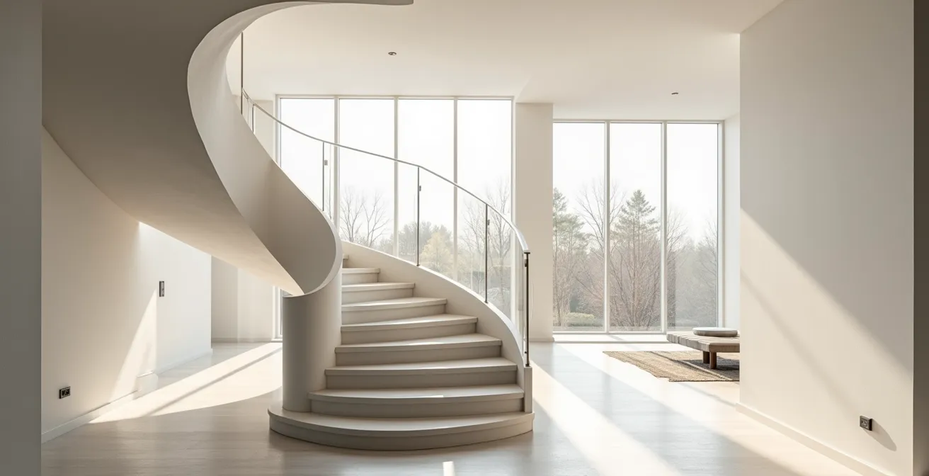 Escalier design moderne valorisant un intérieur contemporain